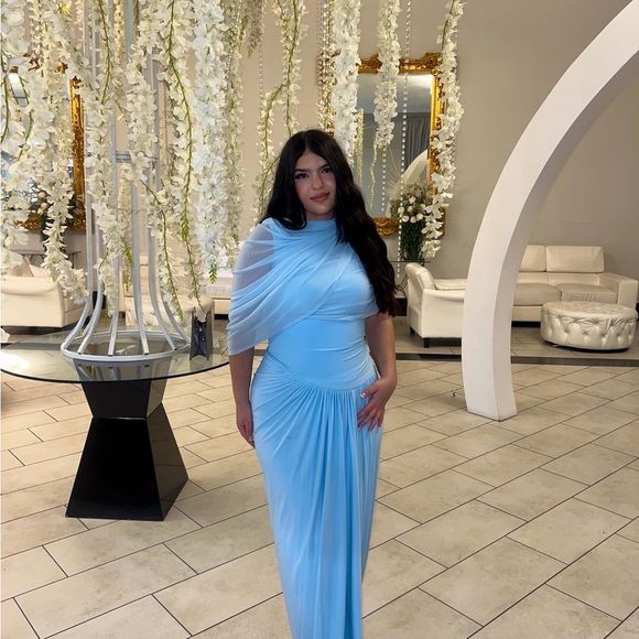 REVOLVE deme by Gabriella Jasmine dress -  One Shoulder Light Blue Dress - Picture 1 of 3